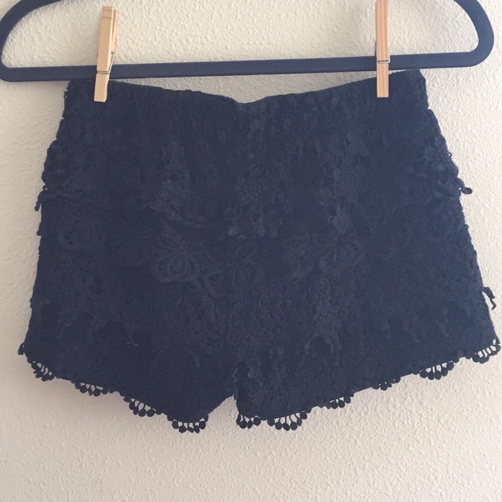 Whispers Black Lace Shorts - Picture 3 of 4